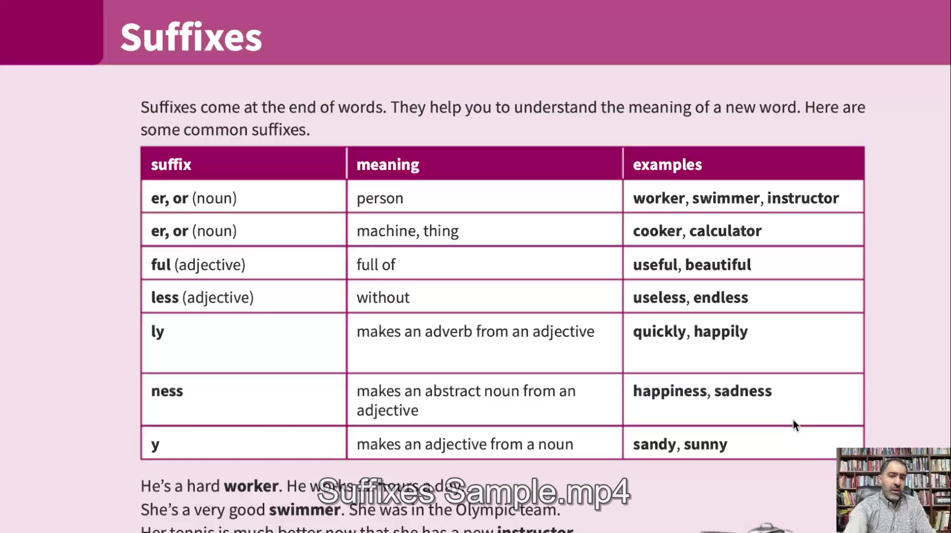 Suffixes